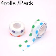 4 rotoli/confezione 2,5 cm x 4,5 m benda protettiva sportiva in tessuto non tessuto, colore: pois