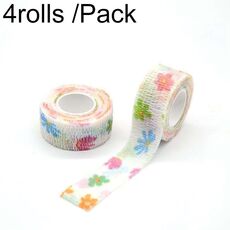 4 rotoli/confezione 2,5 cm x 4,5 m benda protettiva sportiva in tessuto non tessuto, colore: fiore