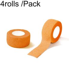 4 rotoli/confezione 2,5 cm x 4,5 m benda protettiva sportiva in tessuto non tessuto, colore: arancione