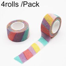 4 rotoli/confezione 2,5 cm x 4,5 m benda protettiva sportiva in tessuto non tessuto, colore: colorato