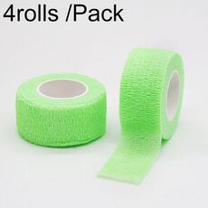 4 rotoli/confezione 2,5 cm x 4,5 m benda protettiva sportiva in tessuto non tessuto, colore: verde fluorescente