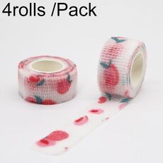 4 rotoli/confezione 2,5 cm x 4,5 m benda protettiva sportiva in tessuto non tessuto, colore: pesca