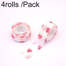 4 rotoli/confezione 2,5 cm x 4,5 m benda protettiva sportiva in tessuto non tessuto, colore: amore