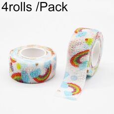 4 rotoli/confezione 2,5 cm x 4,5 m benda protettiva sportiva in tessuto non tessuto, colore: arcobaleno