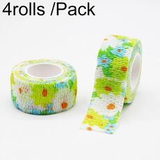 4 rotoli/confezione 2,5 cm x 4,5 m benda protettiva sportiva in tessuto non tessuto, colore: narciso