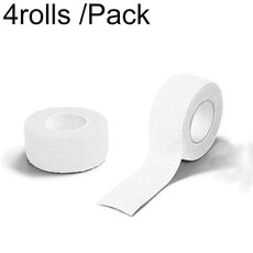4 rotoli/confezione 2,5 cm x 4,5 m benda protettiva sportiva in tessuto non tessuto, colore: bianco