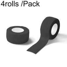 4 rotoli/confezione 2,5 cm x 4,5 m benda protettiva sportiva in tessuto non tessuto, colore: nero
