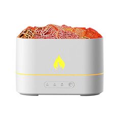 HX853B Umidificatore per aromaterapia con effetto fiamma colorata con spina USB (bianco)