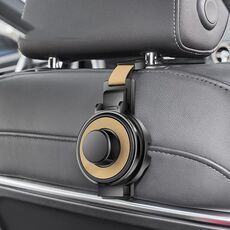 Gancio per poggiatesta del sedile dell'auto 3 in 1 per tazza e telefono (beige)