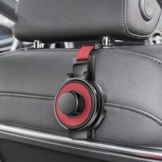 Gancio per poggiatesta del sedile dell'auto 3 in 1 per tazza e telefono (rosso)