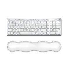 Poggiapolsi per tastiera in silicone Cool Mouse Pad Allevia l'affaticamento del polso, Spec: Grande Trasparente