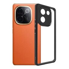 Per vivo iQOO Z9s Pro Custodia per telefono in TPU satinato + PC trasparente (nero)