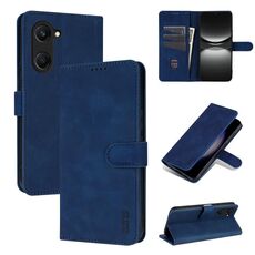 Per vivo Y37 / Y36t / Y03 / Y18 AZNS Custodia in pelle con texture di vitello e pelle di vitello (blu)