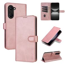 Per vivo Y37 / Y36t / Y03 / Y18 AZNS Custodia per telefono in pelle con texture di vitello e pelle di vitello (oro rosa)