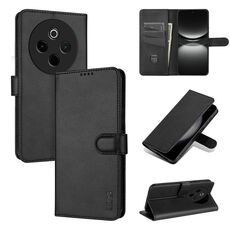 Per vivo Y300 Pro AZNS Custodia per telefono in pelle con texture di vitello e pelle di vitello (nero)
