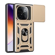 Per vivo iQOO Z9s Pro 5G India Custodia per fotocamera scorrevole TPU+PC Custodia per telefono (oro)