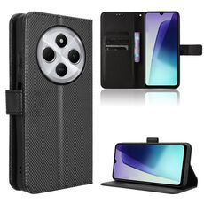 Per Redmi 14C 4G Custodia in pelle con texture a diamante (nero)