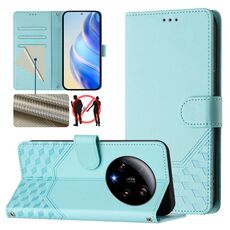 Per Xiaomi 13 Ultra Honeycomb Embossing RFID Custodia in pelle per telefono (verde menta)