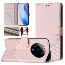Per Xiaomi 13 Ultra Honeycomb Embossing RFID Custodia in pelle per telefono (rosa)