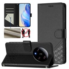 Per Xiaomi 13 Ultra Honeycomb Embossing RFID Custodia in pelle per telefono (nero)