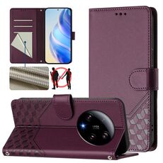 Per Xiaomi 13 Ultra Honeycomb Embossing RFID Custodia in pelle per telefono (viola)