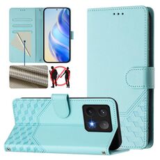 Per Xiaomi 14T Custodia per telefono in pelle con stampa a nido d'ape RFID (verde menta)