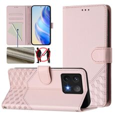 Per Xiaomi 14T Custodia per telefono in pelle con stampa a nido d'ape RFID (rosa)