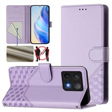 Per Xiaomi 14T Custodia per telefono in pelle con stampa a nido d'ape RFID (viola chiaro)
