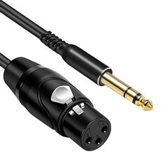Cavo audio per microfono a doppio canale femmina Canon da 6,35 mm a XRL, lunghezza: 1 m (nero)