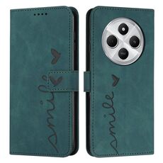 Per Redmi 14C 4G Custodia in pelle con stampa a cuore e effetto pelle (verde)