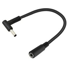 Cavo di prolunga di alimentazione CC da 15 cm con adattatore maschio-femmina a gomito da 4,5 x 3,0 mm per HP (nero)