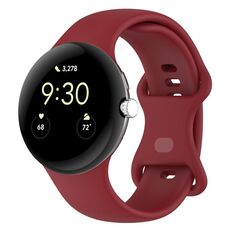 Per Google Pixel Watch 3 41mm cinturino in silicone con fibbia a farfalla, taglia: L (rosso)