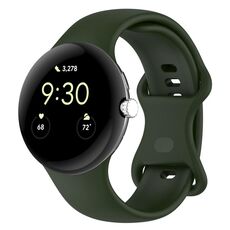 Per Google Pixel Watch 3 41mm cinturino in silicone con fibbia a farfalla, taglia: L (verde)