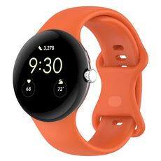 Per Google Pixel Watch 3 45mm Cinturino in silicone con fibbia a farfalla, taglia: L (arancione)