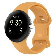 Per Google Pixel Watch 3 45mm Cinturino in silicone con fibbia a farfalla, taglia: L (giallo)