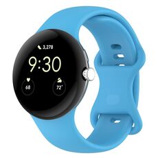 Per Google Pixel Watch 3 45mm cinturino in silicone con fibbia a farfalla, taglia: L (azzurro cielo)