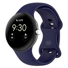 Per Google Pixel Watch 3 45mm cinturino in silicone con fibbia a farfalla, taglia: L (blu)
