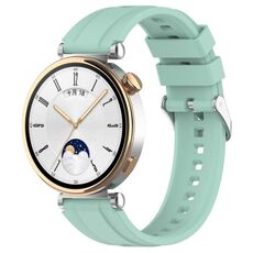 Per Huawei Watch GT 5 46mm Cinturino in silicone con fibbia argentata a sgancio rapido (verde acqua)