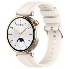 Per Huawei Watch GT 5 46mm Cinturino in silicone con fibbia argentata a sgancio rapido (Starlight)