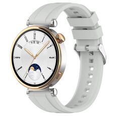 Per Huawei Watch GT 5 Pro 46mm Cinturino in silicone con fibbia argentata a sgancio rapido (grigio chiaro)
