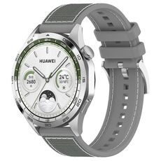 Per Huawei Watch GT 5 Pro 46mm cinturino in silicone intrecciato in nylon ibrido (grigio)