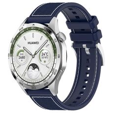 Per Huawei Watch GT 5 Pro 46mm cinturino in silicone intrecciato in nylon ibrido (blu notte)