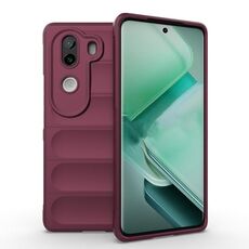 Per vivo iQOO Z9s 5G Magic Shield TPU + custodia in flanella per telefono (rosso vino)