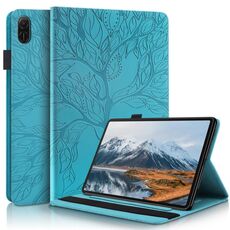 Custodia per tablet in pelle goffrata For Honor Pad X8a Tree Life Series (Lake Blue)