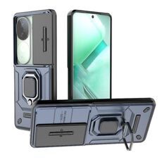 Per vivo iQOO Z9s 5G Global Sliding Camshield TPU + PC Custodia antiurto per telefono con supporto (blu)