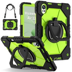Per Huawei MatePad Air 12 2024 Custodia per tablet PC ibrido in silicone con robot a contrasto di colore (nero giallo verde)