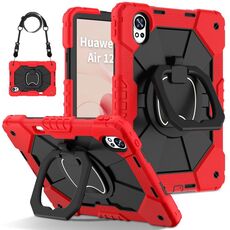Per Huawei MatePad Air 12 2024 Custodia per tablet PC ibrida in silicone con robot a contrasto di colore (rosso nero)