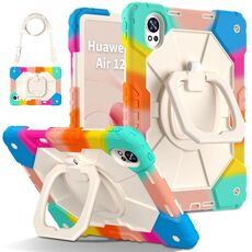 Per Huawei MatePad Air 12 2024 Custodia per tablet PC ibrida in silicone con robot a contrasto (blu colorato)