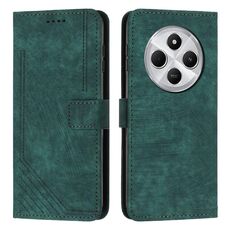 Per Redmi 14C 4G Custodia in pelle con motivo a strisce Skin Feel (verde)