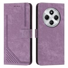 Per Redmi 14C 4G Custodia in pelle con motivo a strisce Skin Feel (viola)